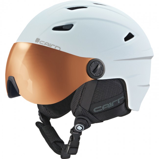 Cairn Electron Photochromic Ski Helmet With Visor Mat White cairn kopen in de aanbieding Cairn Electron Photochromic Ski Helmet With Visor Mat White cairn kopen in de aanbieding
